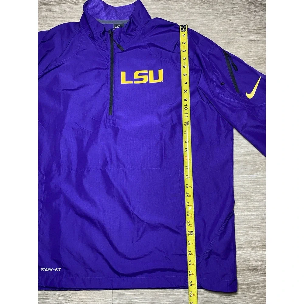 Men's LARGE Nike LSU Tigers Team Issued Jacket Pullover Dri-Fit Storm-Fit Purple